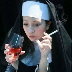담배 와인 수녀 불량 여자 예쁜 종교